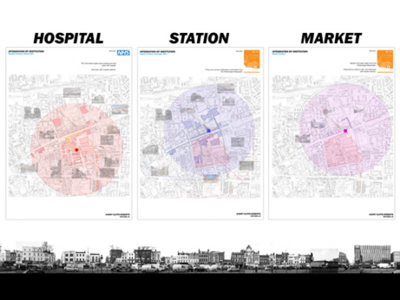 Within Whitechapel three distinct institutions operate: the station, the market and the hospital. 